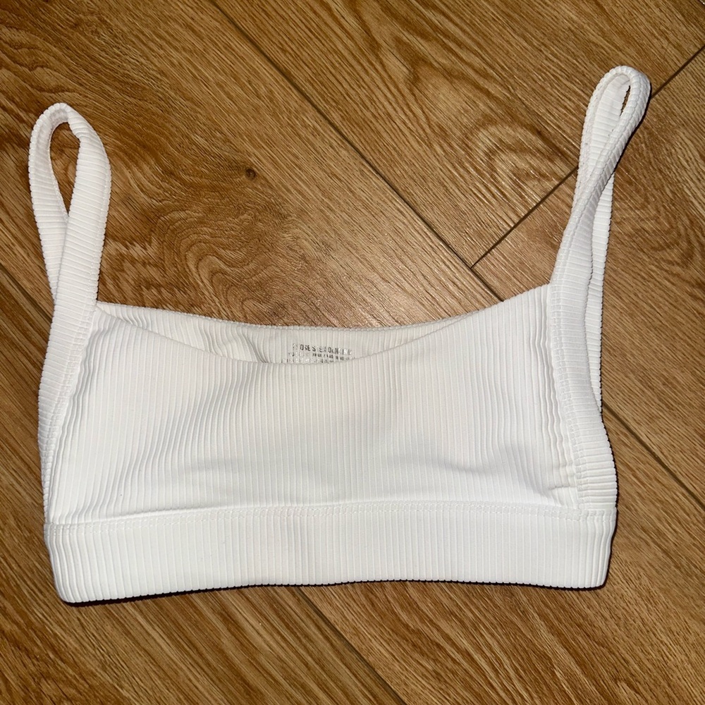 White Ribbed Bralette size XS